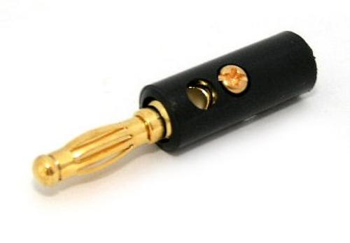 Banana Plug Screw Spring Type Black Gold Pin